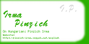 irma pinzich business card